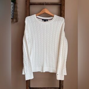 Tommy Hilfiger 100 % Cotton Women's Cream Cable Knit Sweater